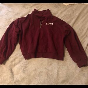 burgundy sweatshirt w/ USA label